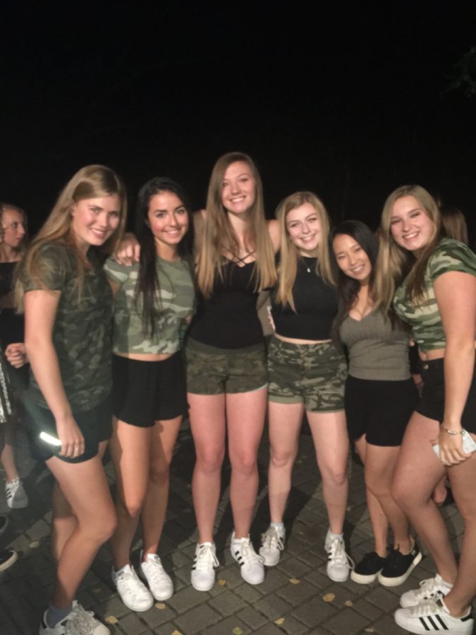 LFA juniors dressed in the camouflage theme before the dance.