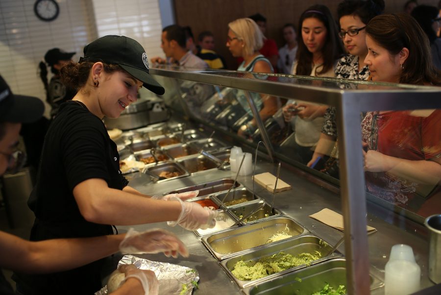 The iconic assembly line inside every Chipotle.