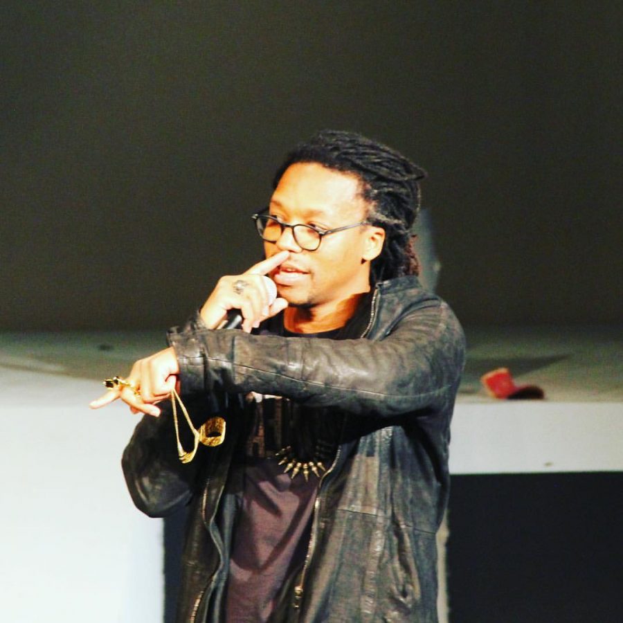All school meeting speaker, Lupe Fiasco, gave a lively talk for Black History month.