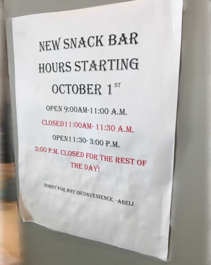 Sonias Snack Bar changes hours