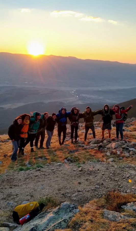 Students clim Mount Massive in Colorado on their first expedition in early September at HMI.