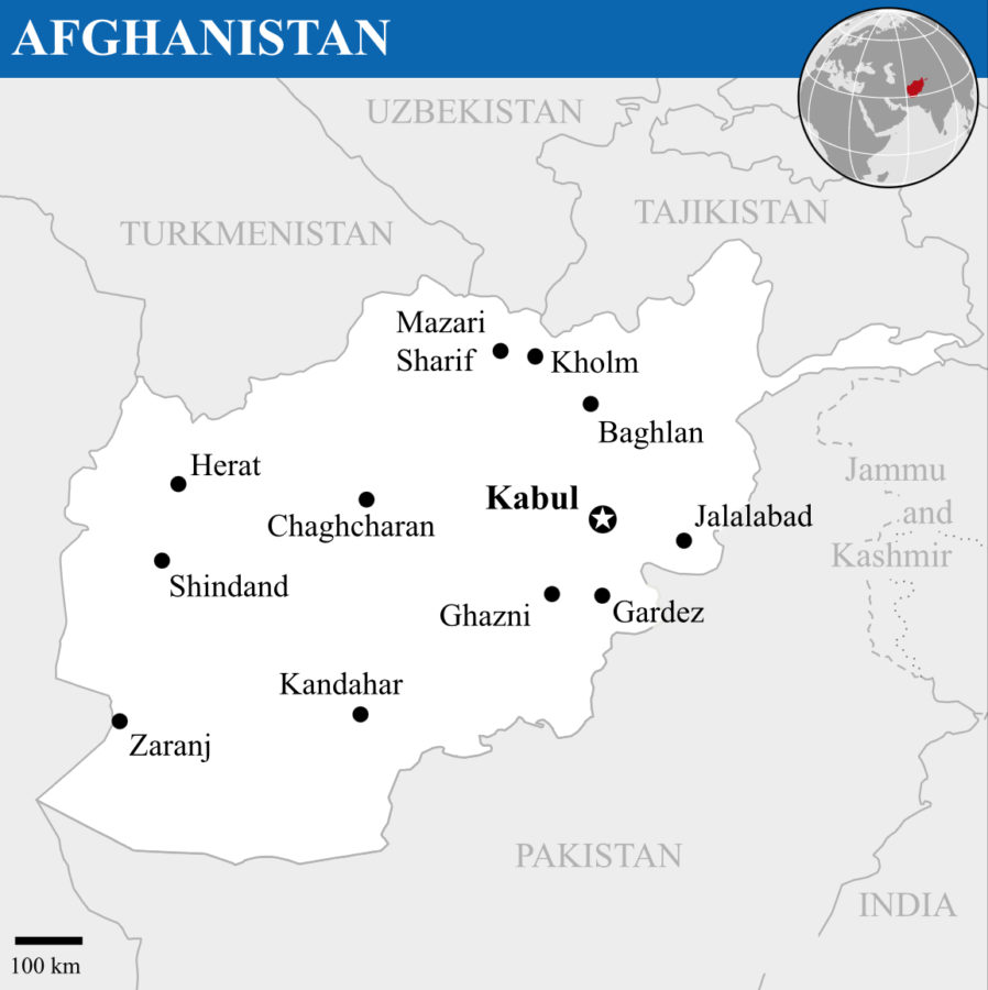 This map showcases Kabul, the site of the Kabul Airport attack on August 26, 2021.