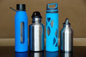Using reusable water bottles helps eliminate plastic waste.