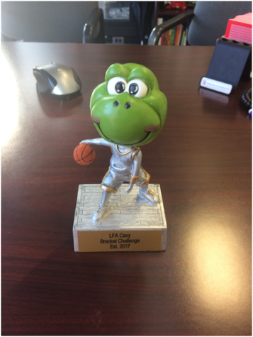 The LFA Caxy Bracket Challenge trophy is gifted to the teacher with the most successful bracket.