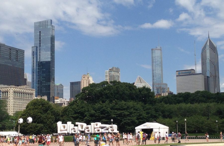 Festival attendees enter the anticipated Lollapalooza music festival. 