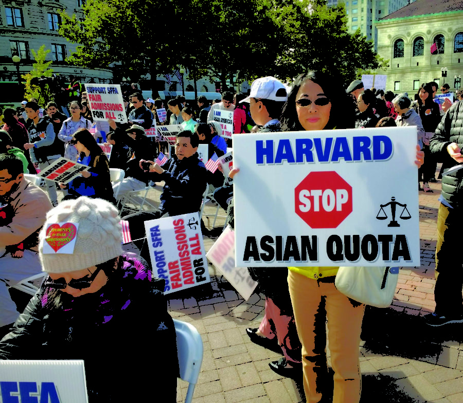 Students for Fair Admission organization protest against Harvard selective admission against Asian-American students