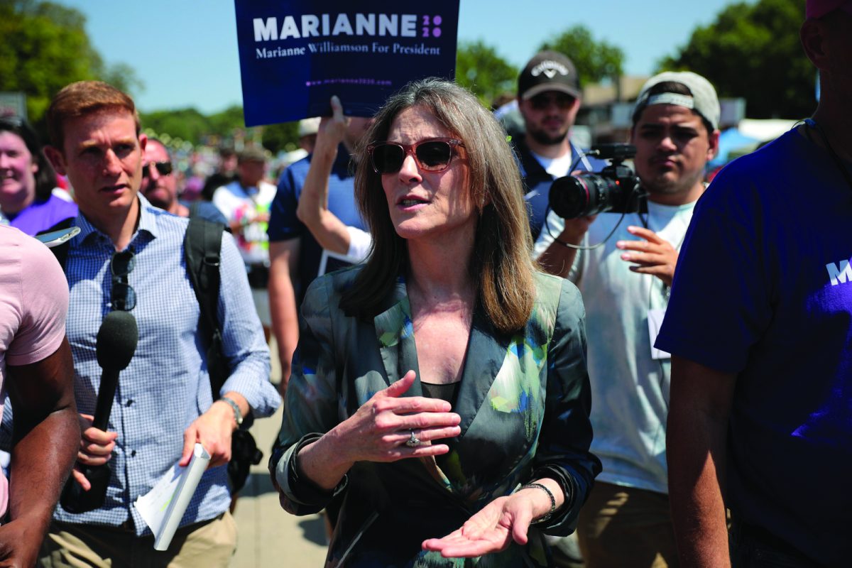 Marianne+Williamson+in+Des+Moines%2C+Iowa%2C+at+the+beginning+of+her+election+campaign.+
