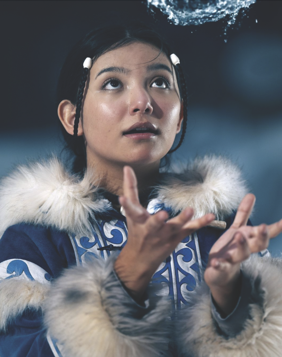 A still shot from the live action version of Katara from Avatar: the Last Airbender.